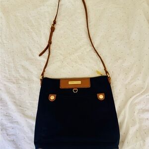 Stylish Navy and Brown Crossbody Bag